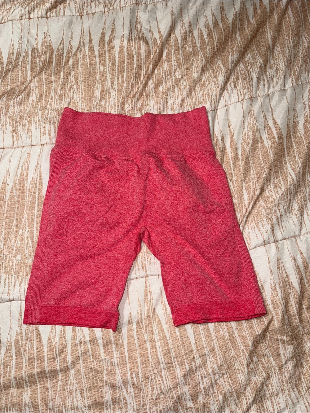 SHEIN Red Heathered Girls' Bike Shorts